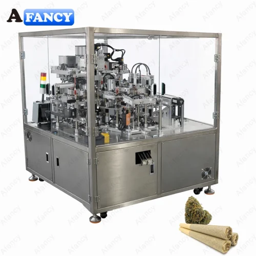 Side view showing enclosed structure of the CFM-03 automatic cone filling machine